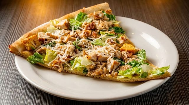 Caesar Grilled Chicken Pizza.